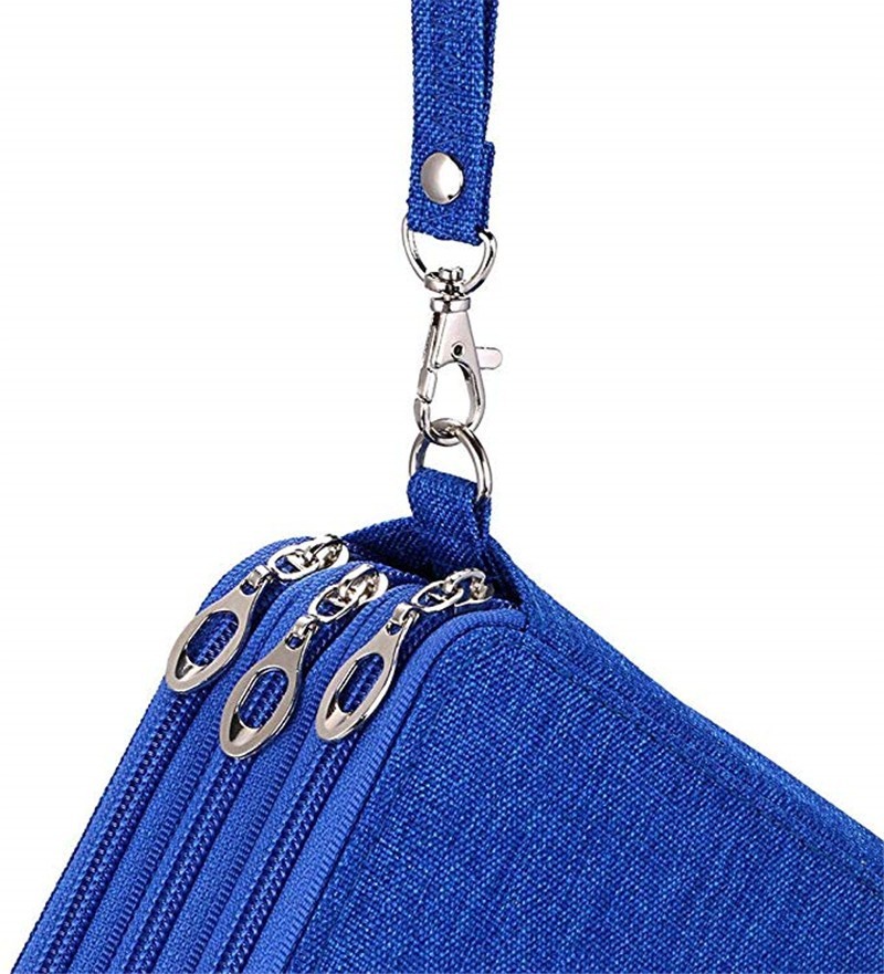 Large-Capacity PU Leather Nylon Polyester Pencil Case