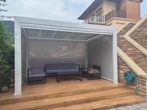 ศาลาพักผ่อนกลางแจ้งแบบกันน้ำ โครงอะลูมิเนียมเคลือบสีฝุ่น ระบบปรับอากาศชีวภาพ หลังคาพับเก็บได้ ควบคุมด้วยมอเตอร์และรีโมท - Product Image 6