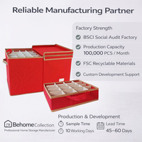 Bacs de rangement de Noël pliables 8 plateaux en tissu 10-20L carrés