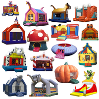 Enfants extérieurs commerciaux sautant gonflable pourpre de PVC gonflable château parc maison rebondissant cavalier gonflable château videur