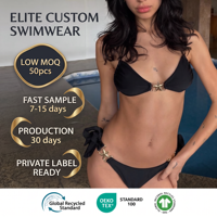 Bademode Badeanzüge Micro-BH Frecher Slip Strandkleidung Hochwertiges Bikini-Set mit Metall-Accessoires