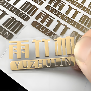 Rótulo Metálico Personalizado para Cosméticos, Embalagem Transparente de Vidro para Perfume, Adesivo 3D UV Transferível em Papel - Product Image 2