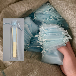 Sacs cadeaux en organza à cordon de serrage 6*26CM, pochettes verticales transparentes avec ruban, personnalisables avec logo, pour mariage - Vente en gros - Product Image 4