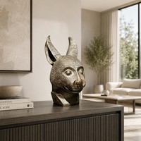 Tête de Lapin en Bronze Coulé Artisanale - Texture de Fourrure Texturée, Pièce Personnalisable de Qualité Muséale, Sculpture en Bronze