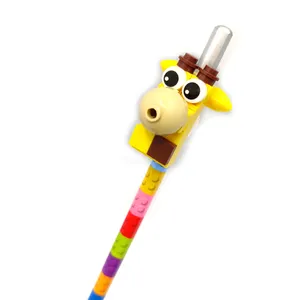New promotional stationery supplies pencil topper claw clip DIY animal puzzle blocks Pencil Holder Clips