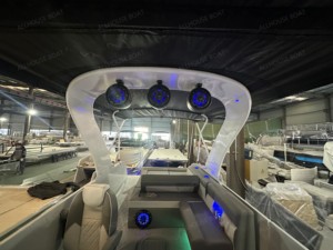 Haut-parleurs <span class=keywords><strong>de</strong></span> subwoofer pour <span class=keywords><strong>bateau</strong></span> ponton <span class=keywords><strong>de</strong></span> croisière sportif en alliage d'aluminium à 3 tubes en <span class=keywords><strong>fibre</strong></span> <span class=keywords><strong>de</strong></span> <span class=keywords><strong>verre</strong></span> blanche <span class=keywords><strong>de</strong></span> qualité marine, moteur hors-bord - Product Image 5