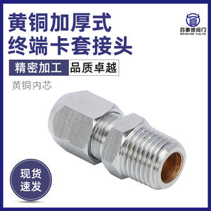 Raccord de compression en laiton épaissi à filetage externe, connecteur rapide droit avec borne en cuivre – Catégorie de produit générique - Product Image 2