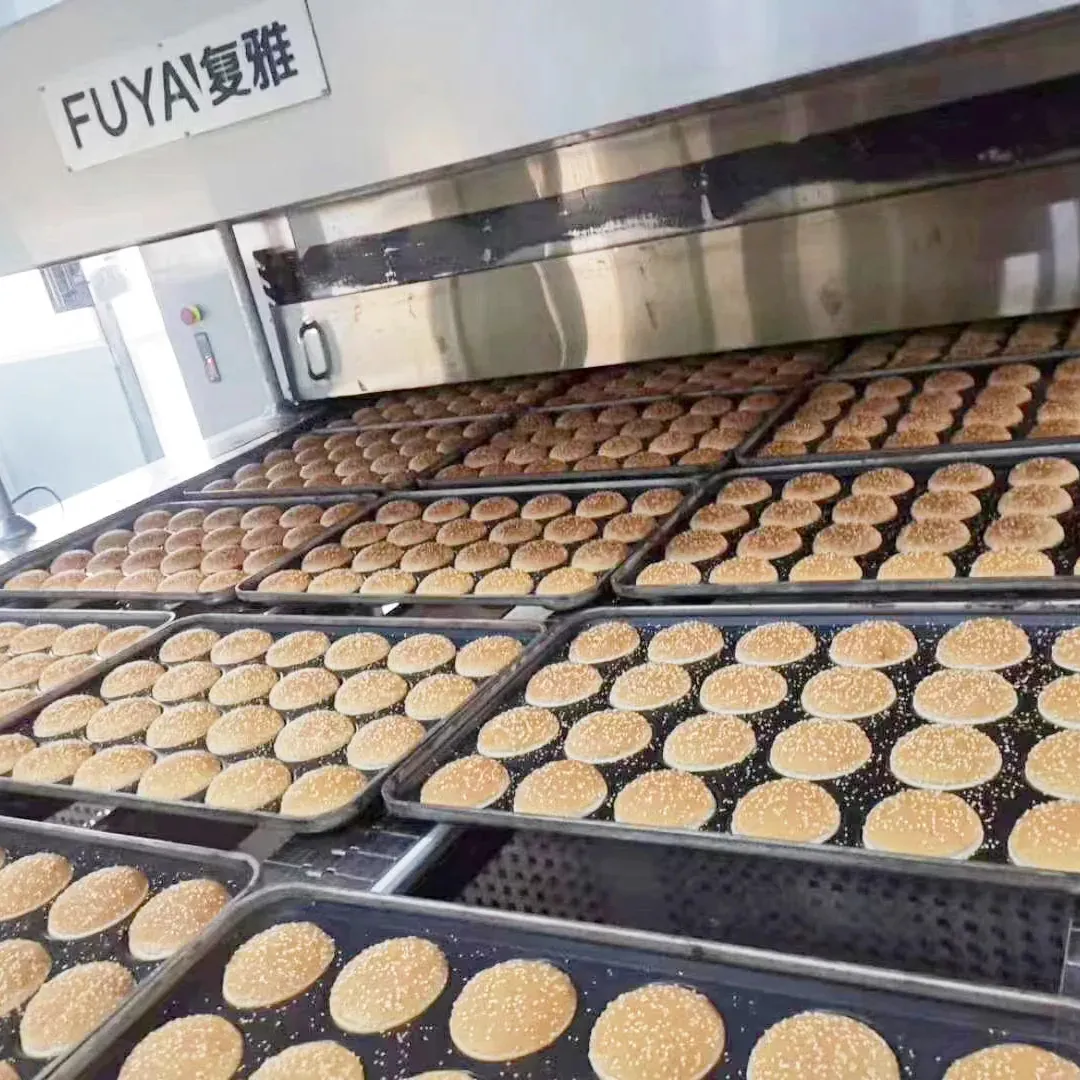 Línea de producción de hamburguesas de horno de túnel completamente automático FUYA/máquina para hacer pan