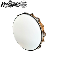 Tambourin en bois réglable de 10 pouces en gros |   Instrument de percussion à main en bois pour l'éducation musicale et les performances