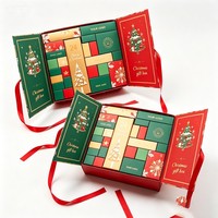 Boîte d'emballage en papier de Noël de luxe personnalisée, boîte rigide en carton pour emballage de Noël, boîte cadeau pour chapeau et chaussettes, boîte cadeau pour emballage de cadeaux