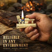 Briquet à kérosène vintage en gros, flamme nue rétro, grand réservoir de carburant, design vieilli, cadeau d'affaires pour hommes