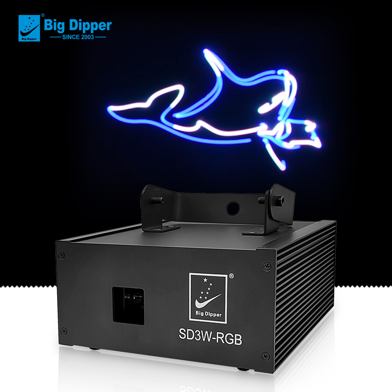Big Dipper 3w Full Color Animation RGB Laser Stage Lighting DMX512 Sound Activated Disco Projector Laser Lights