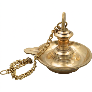 Lámpara Colgante de Latón Bhunes Thooku, Lámpara Decorativa de Aceite con Cadena para Colgar, para Puja, Templo, Sala de Oración, Decoración del Hogar y Festividades - Product Image 1