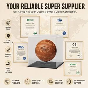 Vitrine en acrylique pour ballon de football avec base noire, boîte de présentation pour collection de ballons sportifs et exposition en magasin - Product Image 3