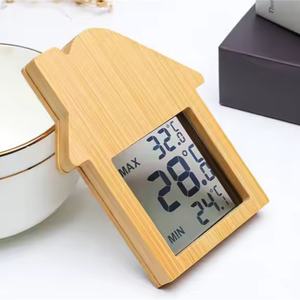 Hygromètre, thermomètre d'humidité, affichage de la température, thermomètre de table en bois - Product Image 1