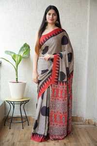 Elegante Saree de Seda Modal, Suave y Ligero, con Estampado Floral, Saree Tradicional para Fiestas y Festivales, Venta al Por Mayor para Exportación - Product Image 2