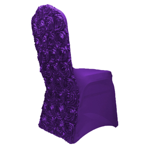 Fundas universales para sillas de boda de LICRA elástica azul marino <span class=keywords><strong>con</strong></span> diseño de rosas <span class=keywords><strong>con</strong></span> roseta - Product Image 2