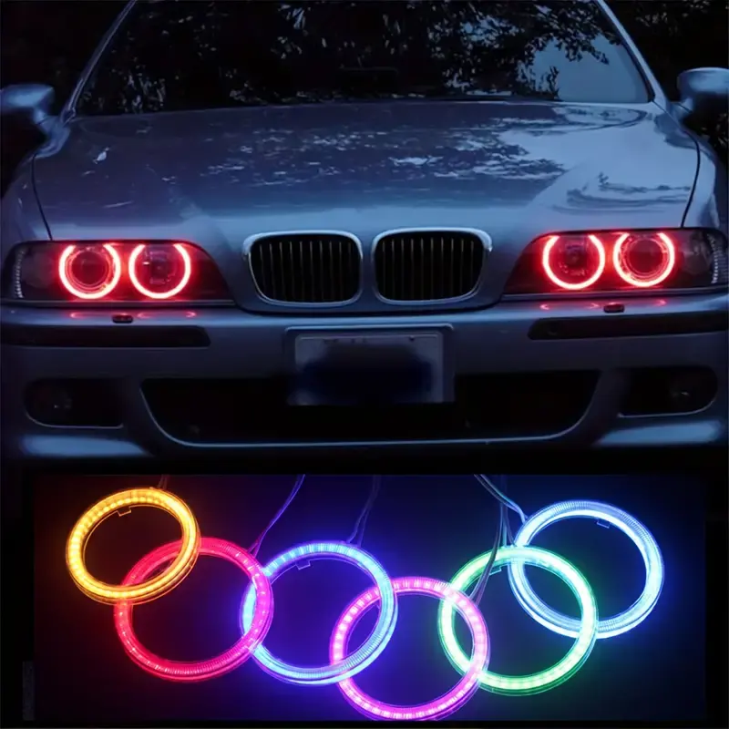 Universele Multicolor Auto Motorfiets Led Angel Eyes Halo Ring Lichten Felle Remlichten Mistlampen