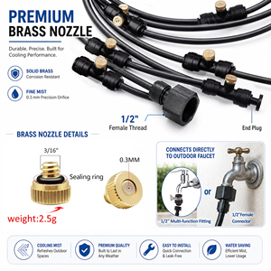 Outdoor Cooling Fine Misting System for Patio Backyard Greenhouse Garden Landscape Mist & Humidification - Product Image 4