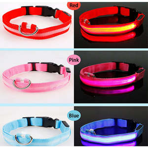 <span class=keywords><strong>Collar</strong></span> de cuello de perro mascota LED de nailon ajustable con logotipo personalizado de lujo eléctrico de moda de alta calidad al por mayor - Product Image 3
