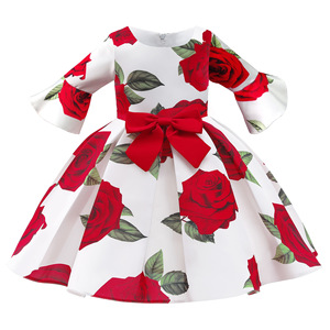 Stampa floreale abbigliamento <span class=keywords><strong>per</strong></span> bambini Custom <span class=keywords><strong>di</strong></span> lusso festa <span class=keywords><strong>di</strong></span> compleanno <span class=keywords><strong>di</strong></span> nozze sera <span class=keywords><strong>Elsa</strong></span> principessa <span class=keywords><strong>per</strong></span> bambine - Product Image 3