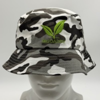 Chapeau Bob Décontracté Unisexe en Jean Camouflage à Motif Feuille, Protection Solaire et Cordon, Vente en Gros OEM Personnalisé
