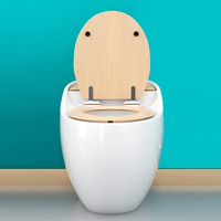 WC monobloc en porcelaine à chasse siphonique sur pied, WC rond en forme d'œuf pour la salle de bain