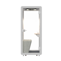 Cabine téléphonique de bureau insonorisée intérieure cabine de studio vocal acoustique ouverte home pod mini avec lumière naturelle