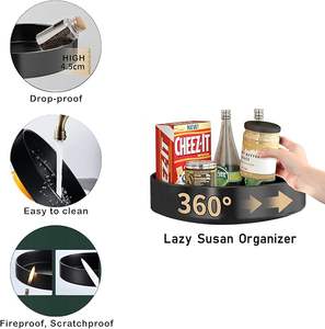 Estante giratorio de acero metálico de 10 pulgadas para especias, organizador Lazy Susan para gabinete, despensa, refrigerador, <span class=keywords><strong>encimera</strong></span> - Product Image 2