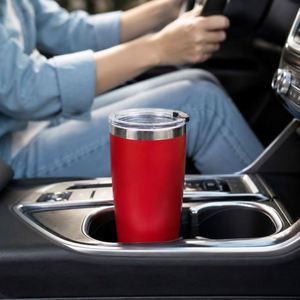 Custom logo 20oz Classic Powder Coated <b>Vacuum</b> Insulated Travel Coffee Mug 20 oz Stainless Steel Tumbler with Lid - Product Image 3