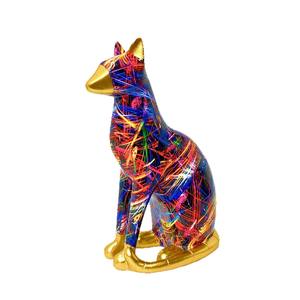 Ornement créatif chat assis aux oreilles dorées, style nordique, en résine sculptée artistique, best-seller, pour fenêtre, salon, bureau - Product Image 5