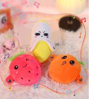 Fruit Inductie Metronoom Schattig Zacht Muziek Ritme Piano Beat Interactief Fruit Muzikaal Pluche Speelgoed Sensor Banaan Aardbei Pluche