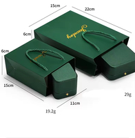 Sac cadeau en papier de luxe avec poignée, imprimé avec logo personnalisé, pour l'emballage de bijoux en vente au détail