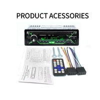 Reproductor MP3 para coche, amplificador de sonido de radio FM, MP3, BT, USB, tarjeta pequeña TF, luces de colores