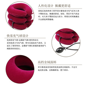 Dispositif de traction cervicale gonflable, attelle de cou à trois couches de soutien, utilisation à domicile, massage santé, fonctionnement manuel - Product Image 2
