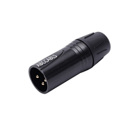 IP65 étanche 3Pin XLR prise mâle et femelle DMX câble fil connecteur plaqué or 3 pôles XLR prise coque noire