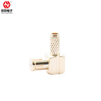 Connecteur MCX mâle plaqué or à angle droit à sertir 50 Ohms DC-3GHz pour câble RF RG316 RG174 VSWR 1.20 max Température 55~+155°C Connexions de câblage