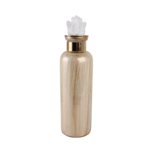 Vaso cilindrico con coperchio in cristallo per decorare il soggiorno, vaso di vetro per fiori, per la casa, l'ufficio, il tavolo, un tocco glamour. - Product Image 1