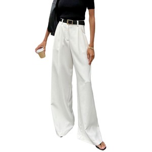 Buy White Chiffon Palazzo Pants Stylish Floral Embroidery