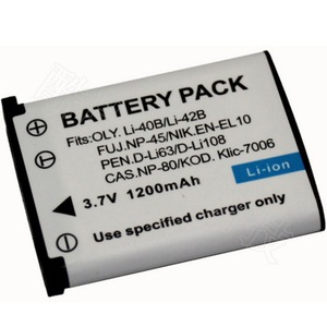 Batería para Cámara NP-45 1200mAh CNP-80 para Fujifilm FinePix Z10 Z20 CE, Certificación RoHS, Venta al Por Mayor, Celdas Nuevas (0 Ciclos) - Product Image 2