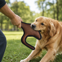 Ultra-robustes Hundekau-Spielzeug, Oxford-Gewebe mit verstärkter schwarzer Einfassung, gefülltes interaktives Quietschspielzeug, bestickte Augen