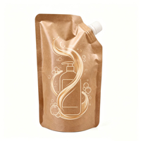 Pochette Doypack en papier kraft recyclable avec bec verseur pour emballage liquide, cosmétiques et recharge de shampoing