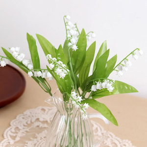 Lys artificiel de la vallée des muguets Yasunobu, branche unique en plastique blanc, pour décoration intérieure et accessoires de photographie - Product Image 2