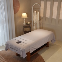 Ensemble de 3 draps de table de massage gris légers pour toutes les saisons