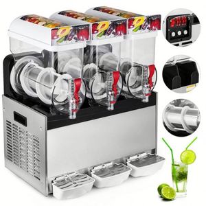 Fabricant de crème glacée Slushy électrique commercial à refroidissement par air à contrôle automatique 3 réservoirs pour boisson congelée Smoothie Slush Ice Drink Making New - Product Image 1