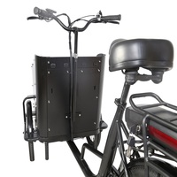 Vélo cargo électrique à 3 roues avec moteur de moyeu Bosch, remorque, tricycles, cadre de bicyclette pour le transport des enfants avec 2 sièges avant, bon marché