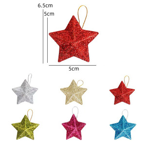 Ornements <span class=keywords><strong>de</strong></span> <span class=keywords><strong>Noël</strong></span> en forme d'étoile à cinq branches dorée scintillante <span class=keywords><strong>de</strong></span> 5 cm, pendentif pentagramme pour arbre <span class=keywords><strong>de</strong></span> <span class=keywords><strong>Noël</strong></span>, <span class=keywords><strong>décoration</strong></span> <span class=keywords><strong>de</strong></span> fête à domicile - Product Image 6