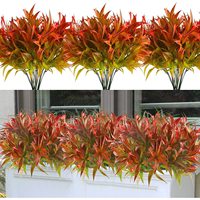 Fleurs artificielles d'extérieur, cinq glycines de simulation Ipomoea, buisson vert pour décoration de jardin, porche, jardinière, injection plastique
