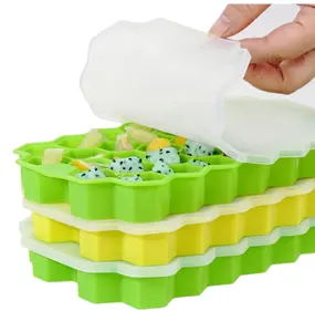 Hot Selling 37 Cavity Ice Cube Tray Food Grade Ice Cube Tray Mold Stick Silicon Ice Block Moulds With Lid