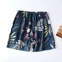 Celana Pendek Wanita Katun Sutra Motif Cetak Warna Tahan Luntur Model Lurus High Waist untuk Musim Semi dan Musim Panas, Santai di Pantai